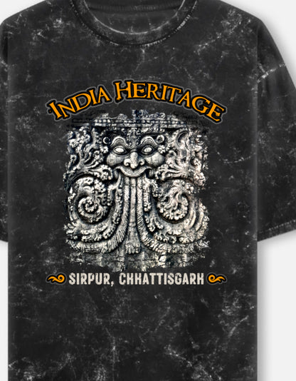 India Heritage | Sirpur | Acid Washed Oversized Printed T-Shirt